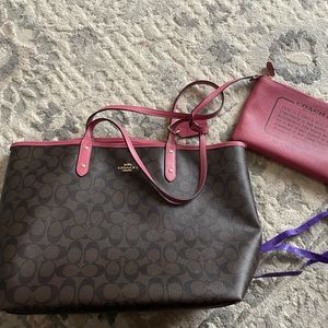 Coach Reversible Tote w/ zippered Pouch